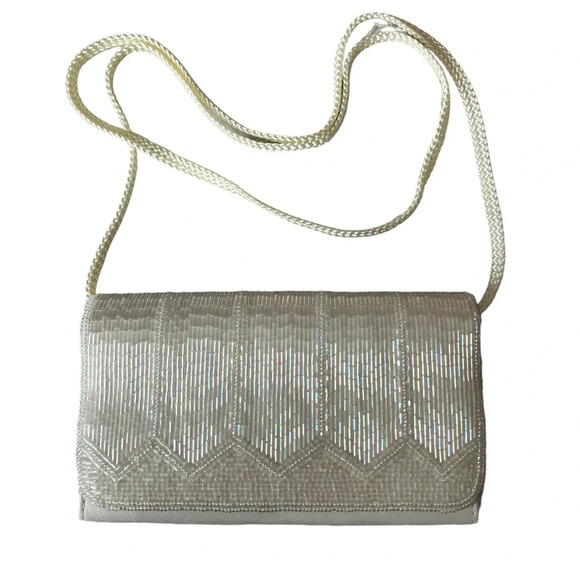 Le Regale Women's Vintage Beaded Evening Bag Shoulder Strap - Picture 1 of 6